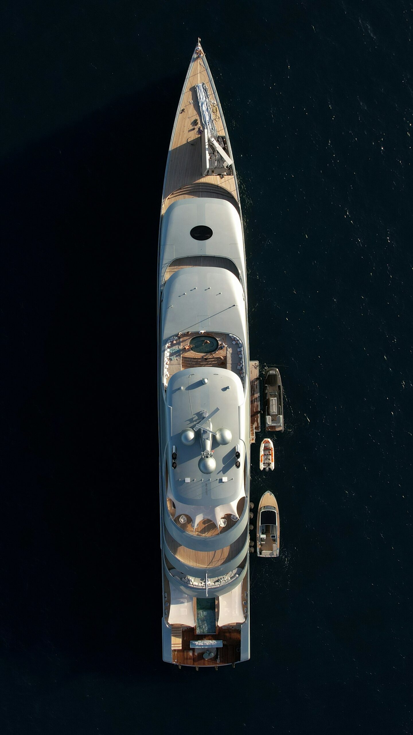 Superyacht in the evening