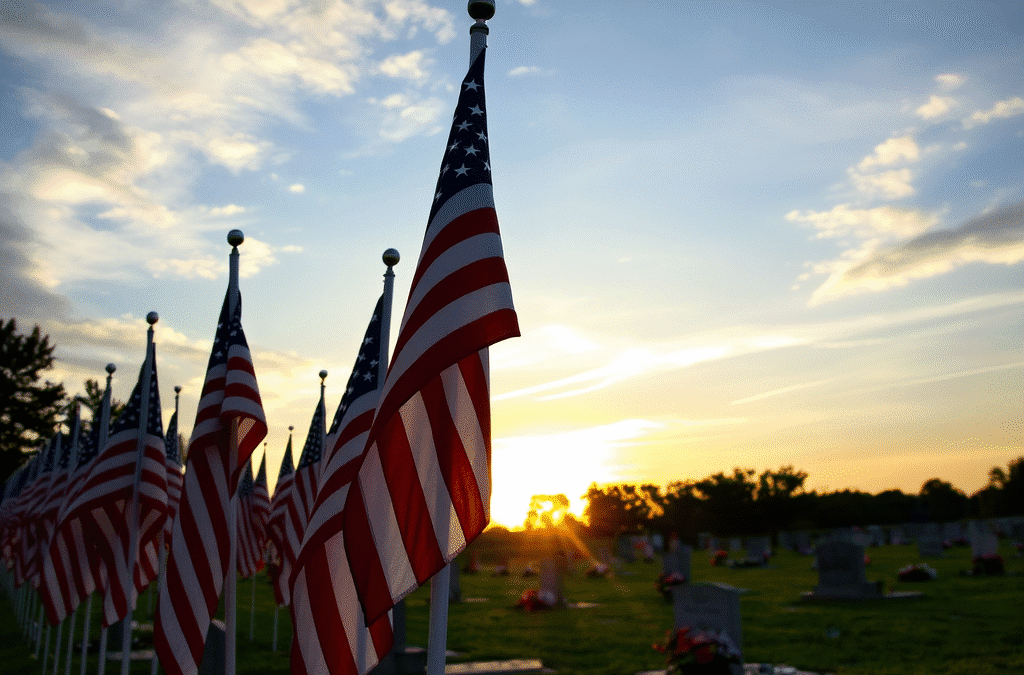 US Flags in a cementry